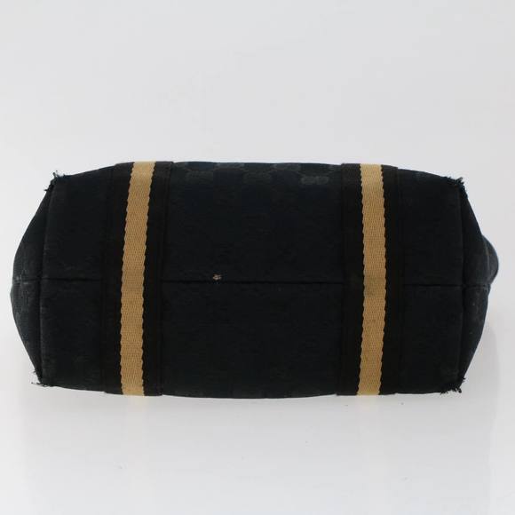 GUCCI GG Canvas Sherry Line Hand Bag Black White 139261 Auth 50162 - Picture 5 of 16